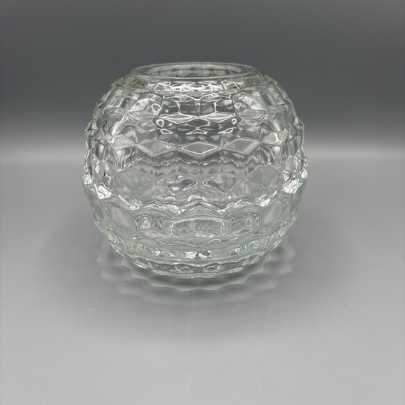 Fairy Lamp Light Cube Cubist Honeycomb Votive Candle Holder Facets Glass Vintage - Picture 3 of 5